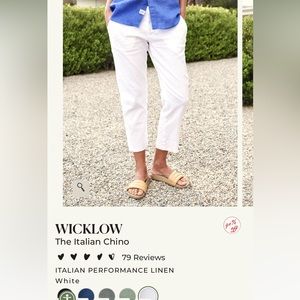 #23 NWOT Frank & Eileen Wicklow The Italian Chino Performance Linen size 2 / 26